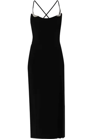 MUGLER Metallic-details midi dress