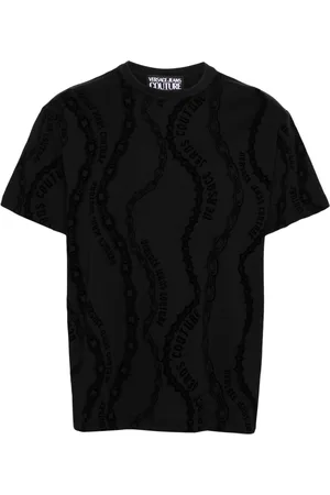 VERSACE Flocked-logo cotton T-shirt