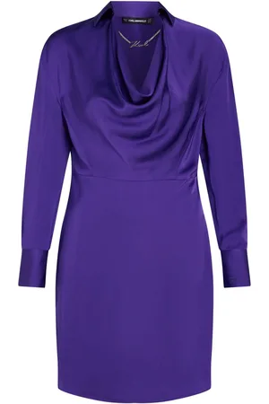 Karl Lagerfeld Signature chain-detail satin dress