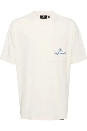 Represent Logo-embroidered cotton T-shirt