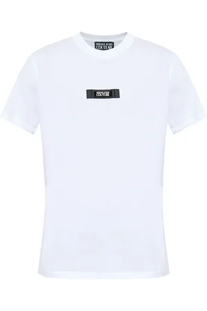 VERSACE Logo-patch cotton T-shirt
