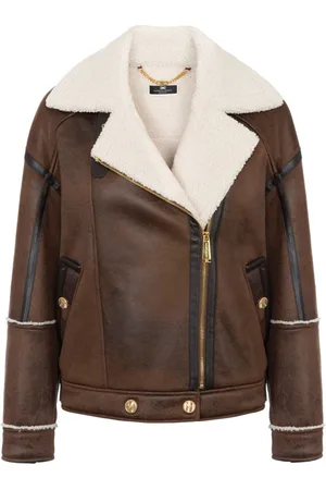 Elisabetta Franchi Shearling lining faux-leather jacket