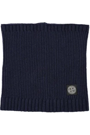 Stone Island Logo-patch knitted scarf