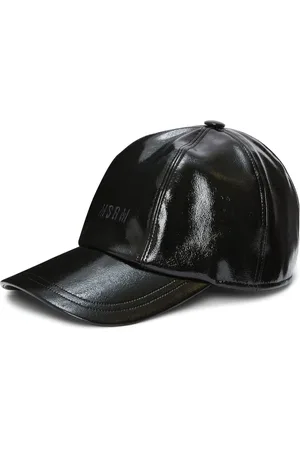 Msgm Logo-embroidered faux-leather baseball cap