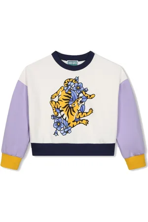 Kenzo Tiger-print colour-block sweatshirt