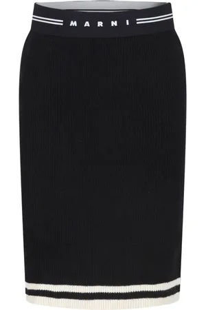 Marni Logo-waistband midi skirt