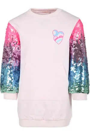 Billieblush Sequin-sleeve sweatshirt dress