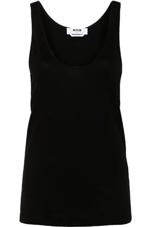 Msgm Logo-embroidered tank top