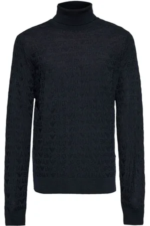Emporio Armani Logo-jacquard turtleneck jumper