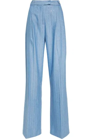 Des Phemmes Sequinned-stripes trousers