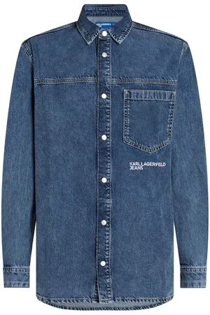 Karl Lagerfeld Embroidered denim shirt