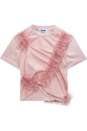 Msgm Ruffled gathered T-shirt