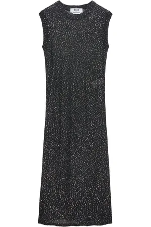 Msgm Sequin-embellished sheer midi dress