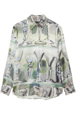 Msgm Painterly-print long-sleeve shirt