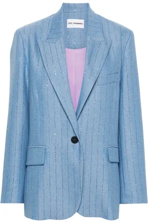Des Phemmes Sequinned-stripes blazer