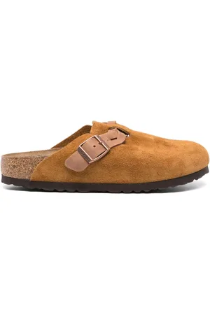 Birkenstock Round toe buckle-detailing suede mules