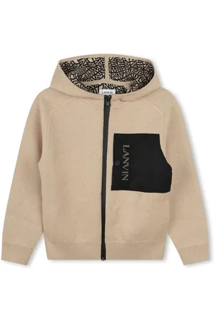 Lanvin Logo-embroidered zip-up hoodie