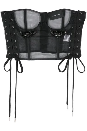 Simone Rocha Crystal-embellished lace-up corset