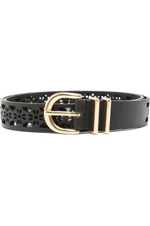 Maje Floral-detail leather belt