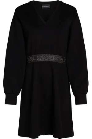 Karl Lagerfeld Glitter logo-tape dress