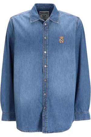 Moschino Embroidered-logo denim shirt