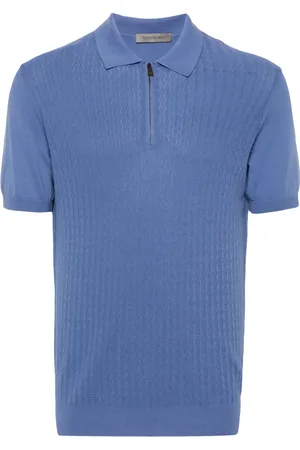 corneliani Patterned-jacquard polo shirt