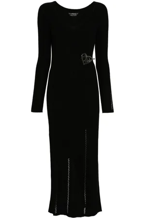 Twin-Set Brooch-detail maxi dress