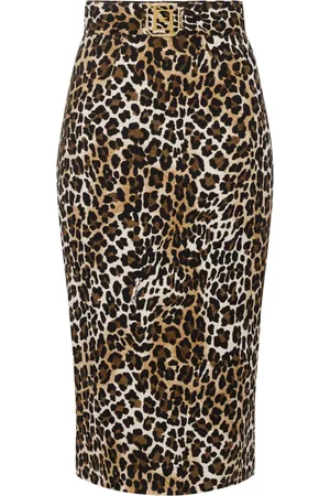 Elisabetta Franchi Animalier cr??pe midi skirt