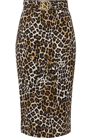 Elisabetta Franchi Animalier crêpe midi skirt