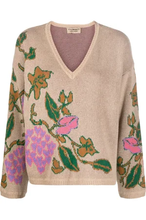 Twin-Set Floral intarsia-knit jumper