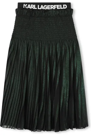 Karl Lagerfeld Logo-waistband pleated skirt