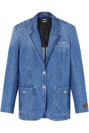 VERSACE Single-breasted denim blazer