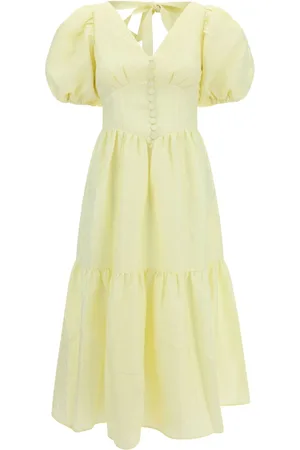 Self-Portrait Puff sleeves mididress