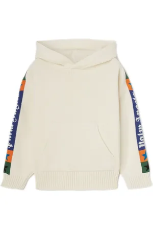 Palm Angels Knitted logo-jacquard hoodie