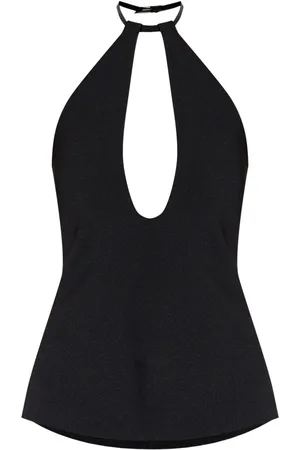 The Attico Buckle-fastened halterneck blouse