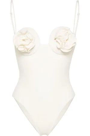 MAGDA BUTRYM Rose-appliqué swimsuit