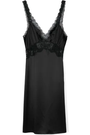 Saint Laurent Lace-panel midi dress