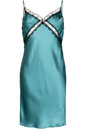 Kiki de Montparnasse Lace-panel silk slip dress
