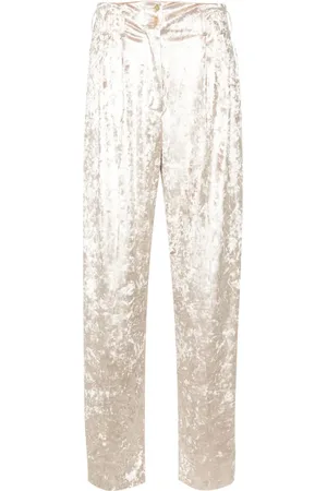 GENNY Velour straight-leg trousers