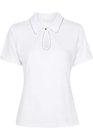 Liu Jo Crystal-trim polo shirt