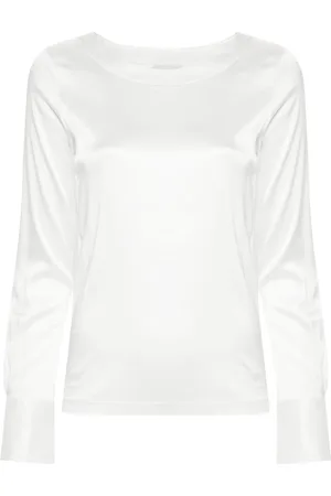 MAZZARELLI Boat-neck satin blouse