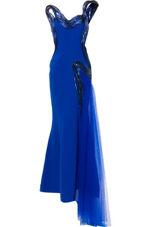Gaby Charbachy Metallic-effect draped gown