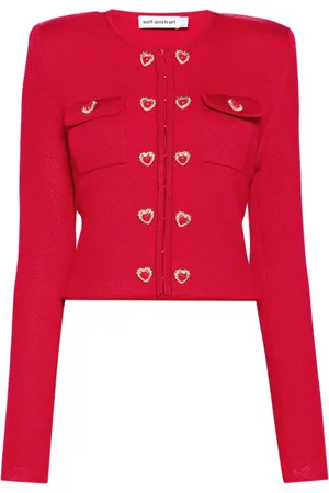 Self-Portrait Heart-buttons cardigan