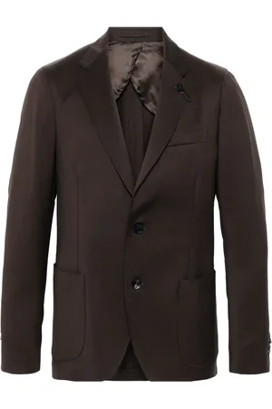 LARDINI Brooch-logo appliqué blazer