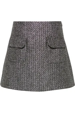 Self-Portrait Metallic bouclé mini skirt
