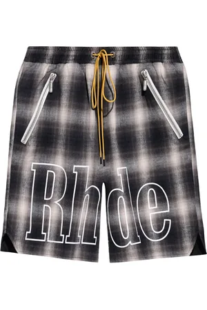 Rhude Check-print track shorts