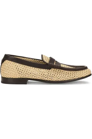 Dolce & Gabbana Woven raffia loafers