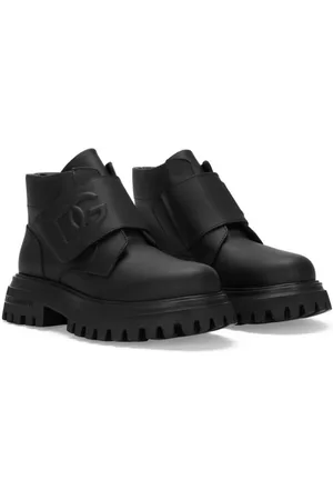 Dolce & Gabbana Logo-embossed leather ankle boots