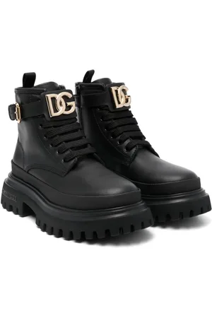 Dolce & Gabbana DG plaque combat boots