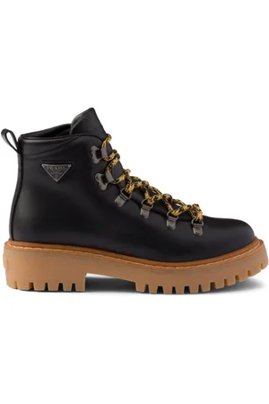 Prada Laced leather ankle boots
